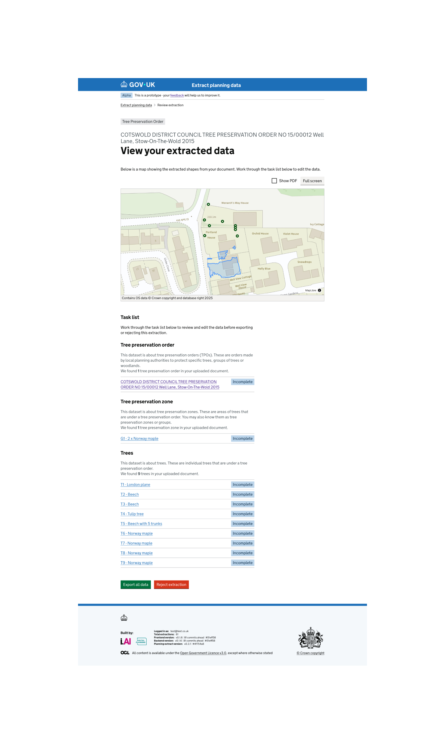 Tasklist following a users extraction
